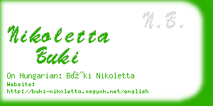 nikoletta buki business card